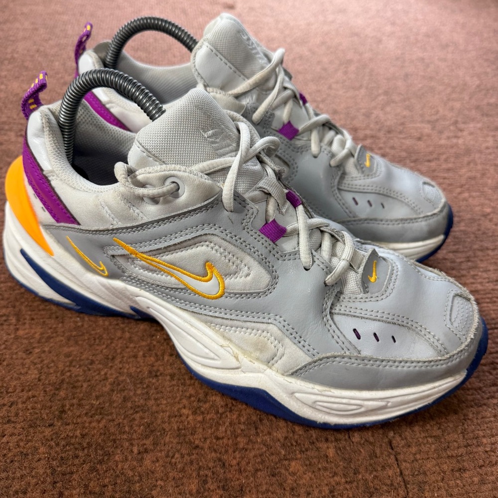 Nike M2K Tekno Grey Purple Orange Chunky Dad Shoes AO3108-018 Womens 9.5 B+ gym